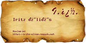 Iritz Éliás névjegykártya